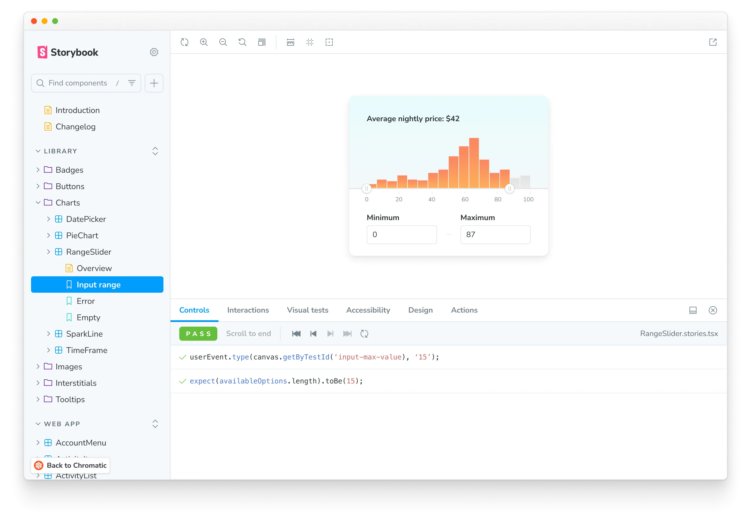 Storybook passed tests